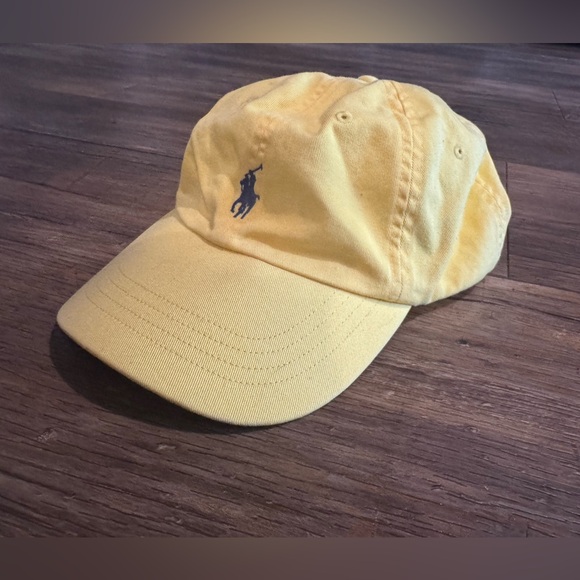 Vintage Polo Ralph Lauren Yellow & Navy Adjustable Hat - Picture 1 of 3